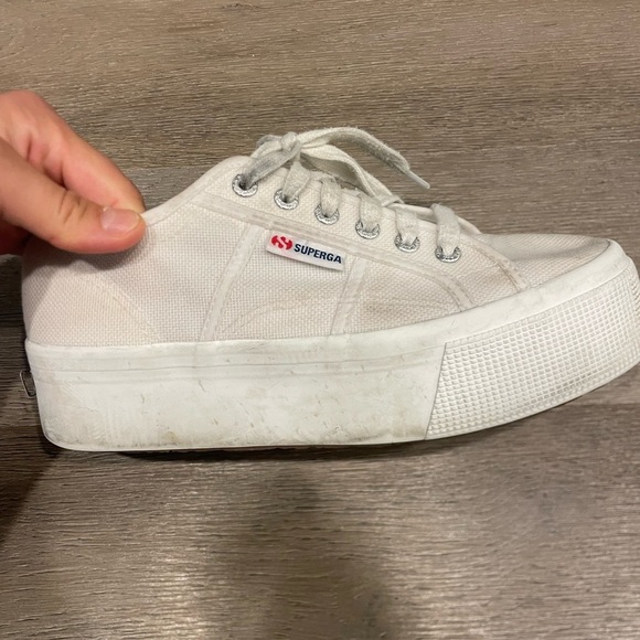 Superga Women's Classic White Platform Sneakers - Picture 8 of 12